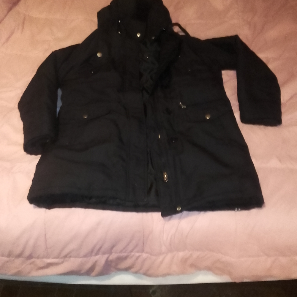 Rich Black Polyester Jacket‎